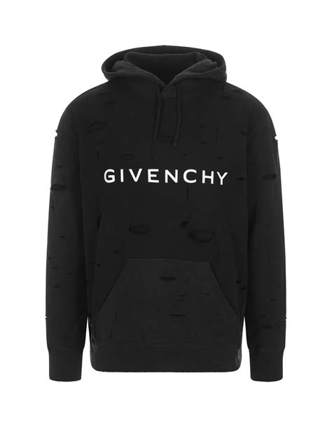 Givenchy Hoodie In Felpa With Destroyed Effect 